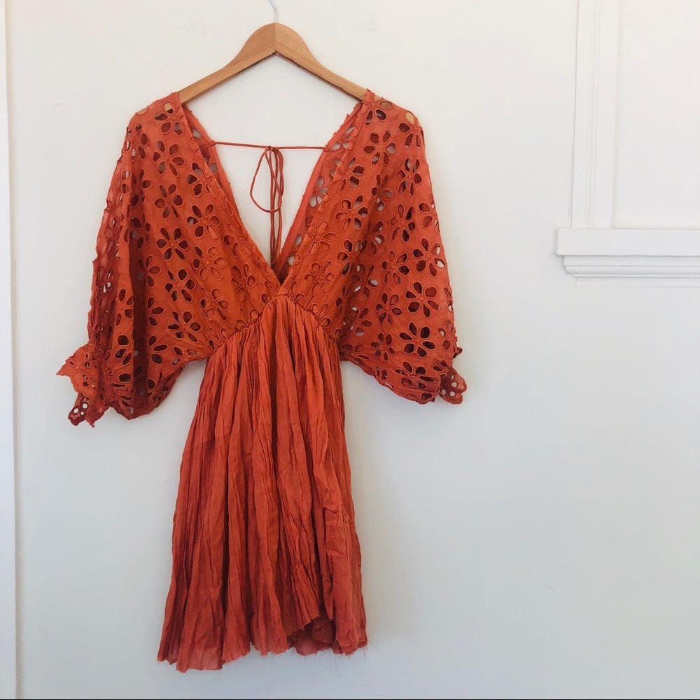 Free People Orange Bella Note Dress - Picture 4 of 7